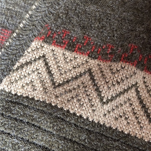 Pull no sleeves Tellement Vous Femme Green tan red orange beige size M medium - Picture 6 of 6